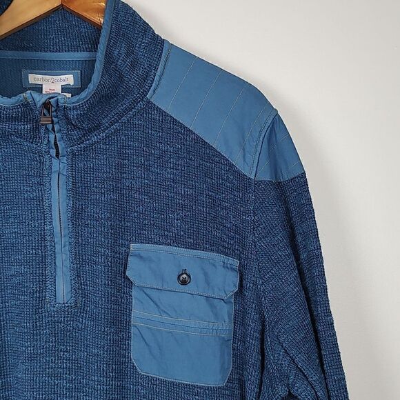 Carbon2Colbalt Quarter Zip Men's Long Sleeve Cotton Pullover Sweater Size XL - Picture 3 of 12